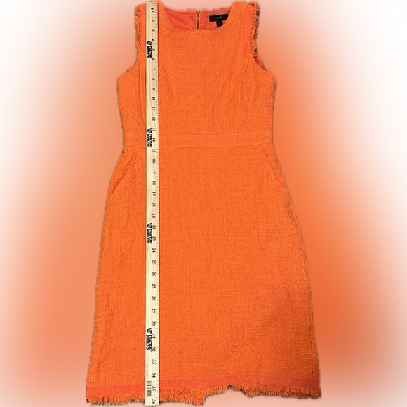J. Crew Neon Persimmon Sheath Tweed Dress size 6 - Picture 7 of 14